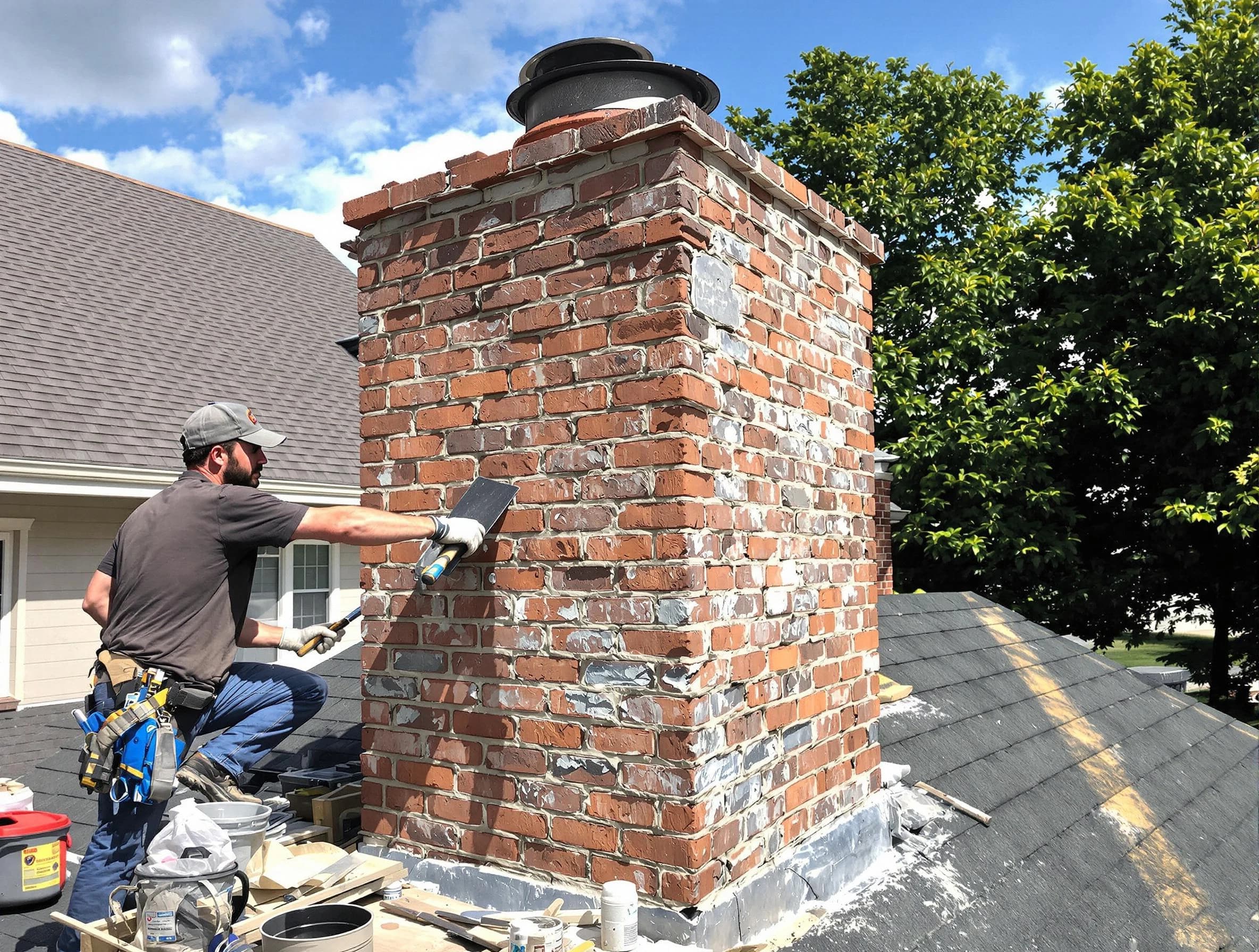 Completed chimney rebuild by Lovejoy Chimney Sweep in Lovejoy, GA