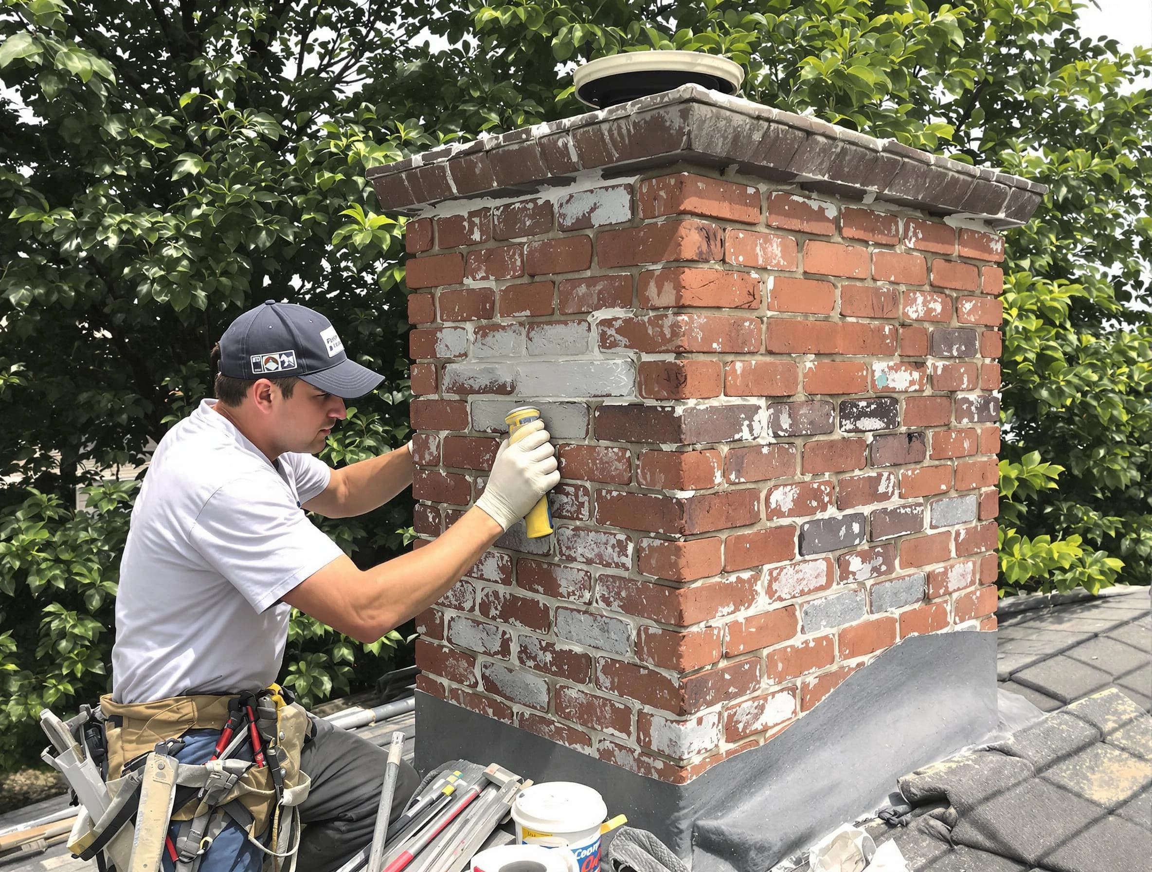 Lovejoy Chimney Sweep restoring an aging chimney in Lovejoy, GA