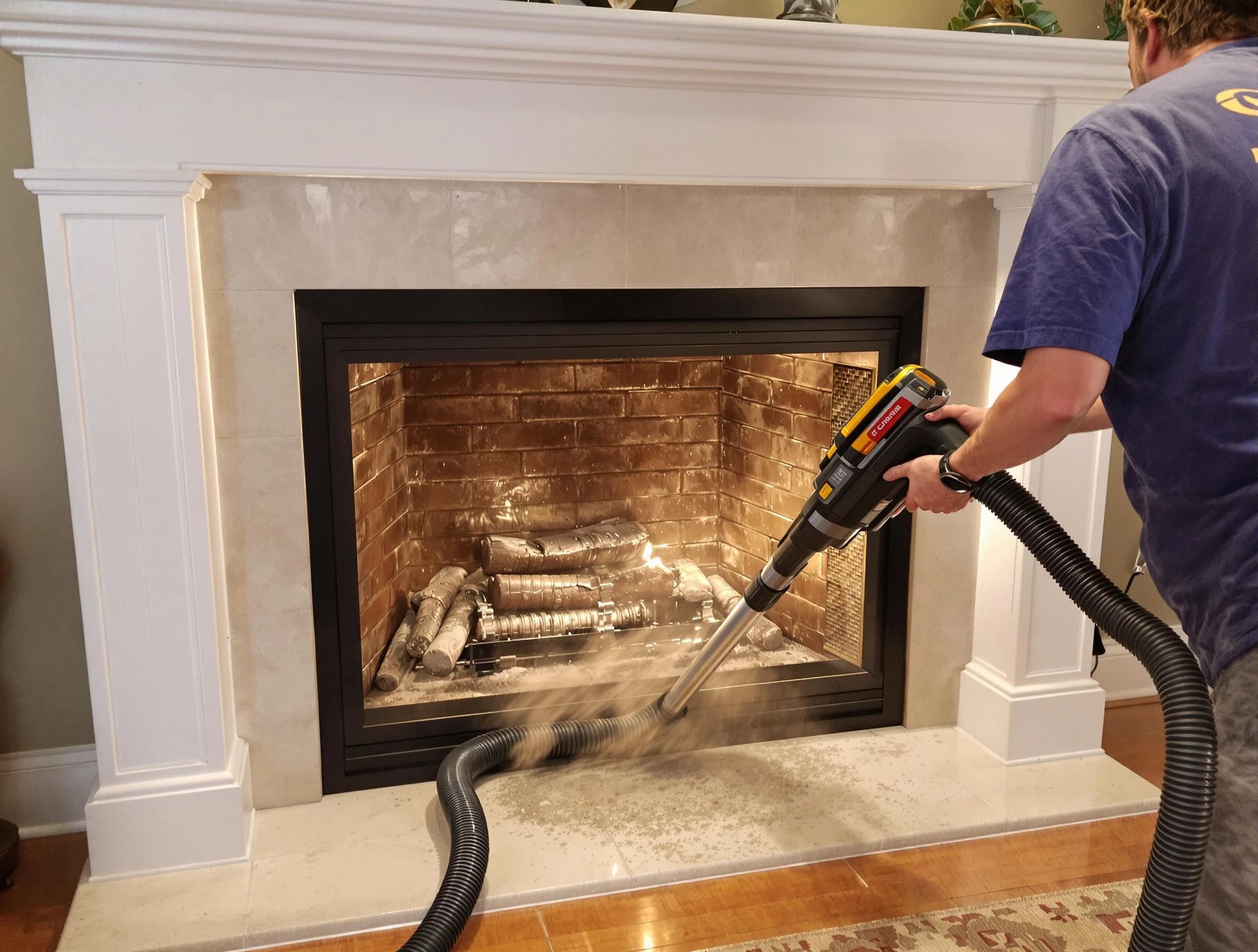 Fireplace cleaning performed by Lovejoy Chimney Sweep in Lovejoy, GA