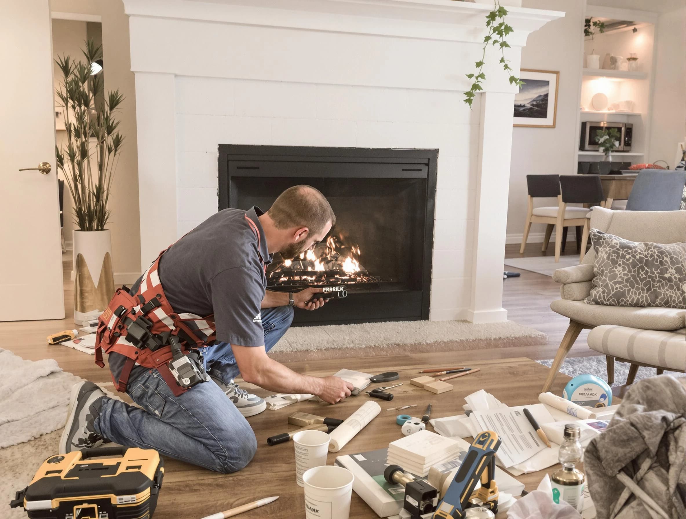 Lovejoy Chimney Sweep performing fireplace repair in Lovejoy, GA