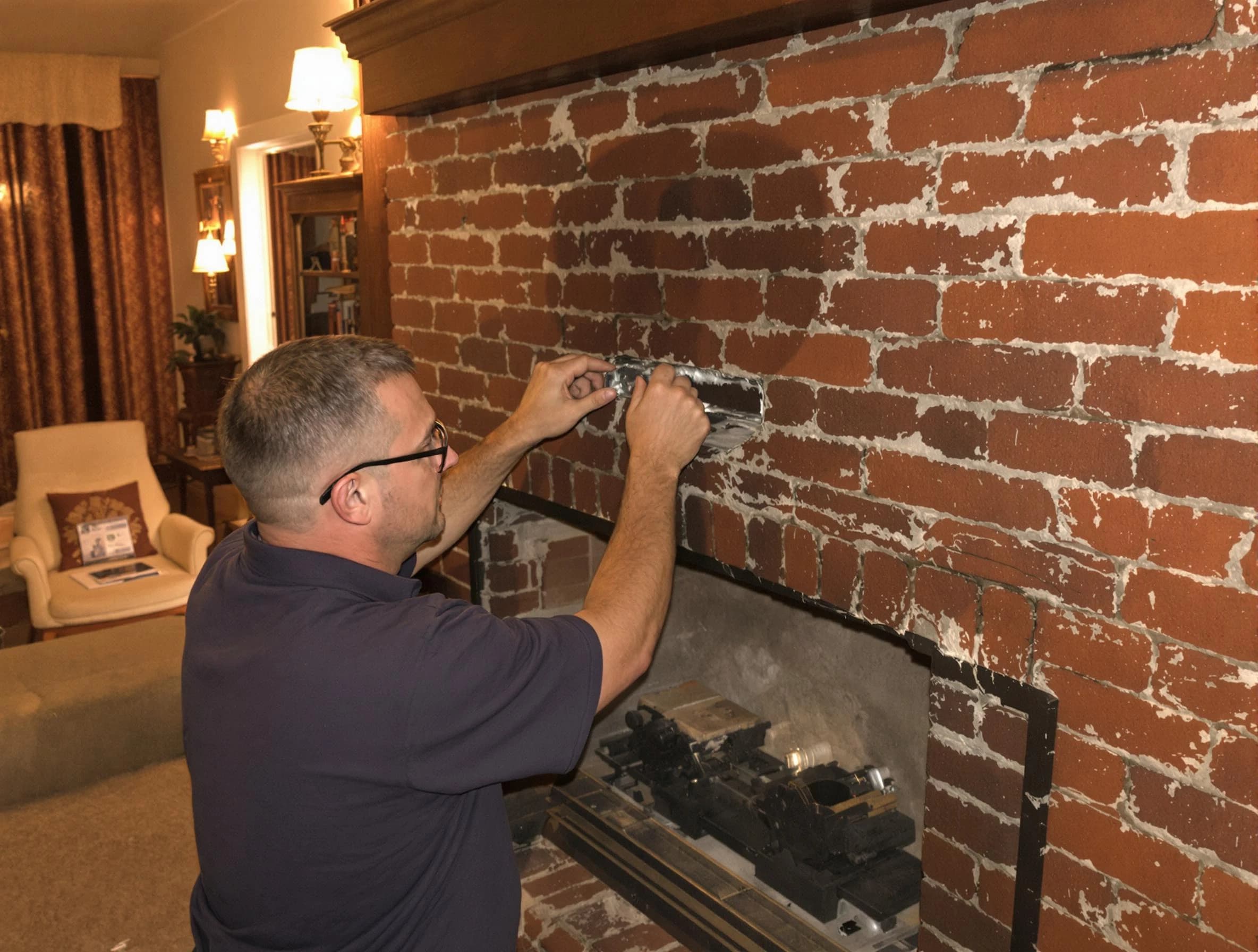 Lovejoy Chimney Sweep expert fixing a fireplace in Lovejoy, GA