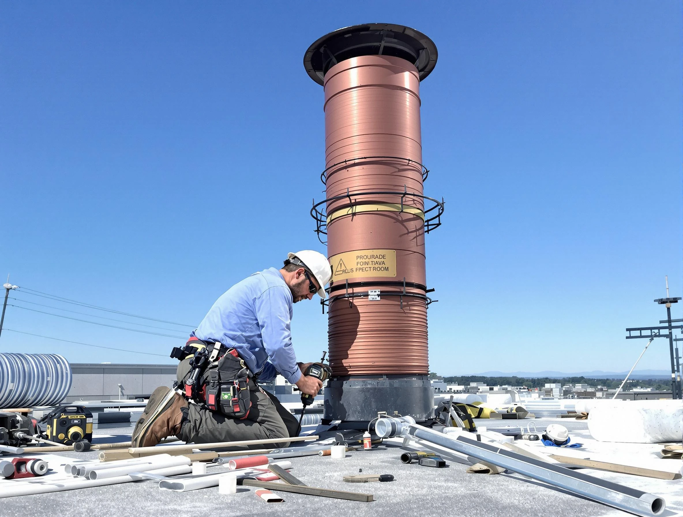 Installed chimney liner by Lovejoy Chimney Sweep in Lovejoy, GA