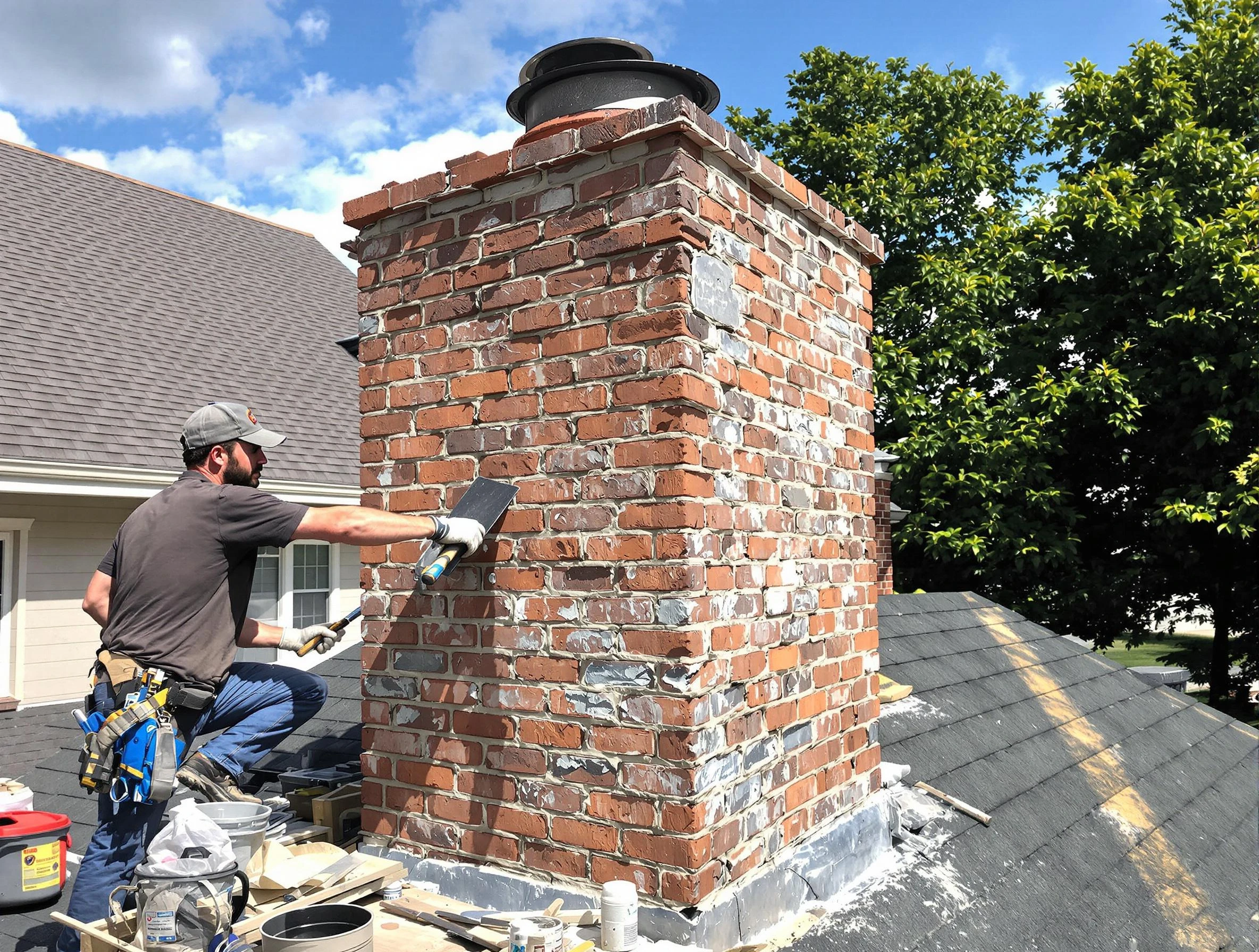 Completed chimney rebuild by Lovejoy Chimney Sweep in Lovejoy, GA