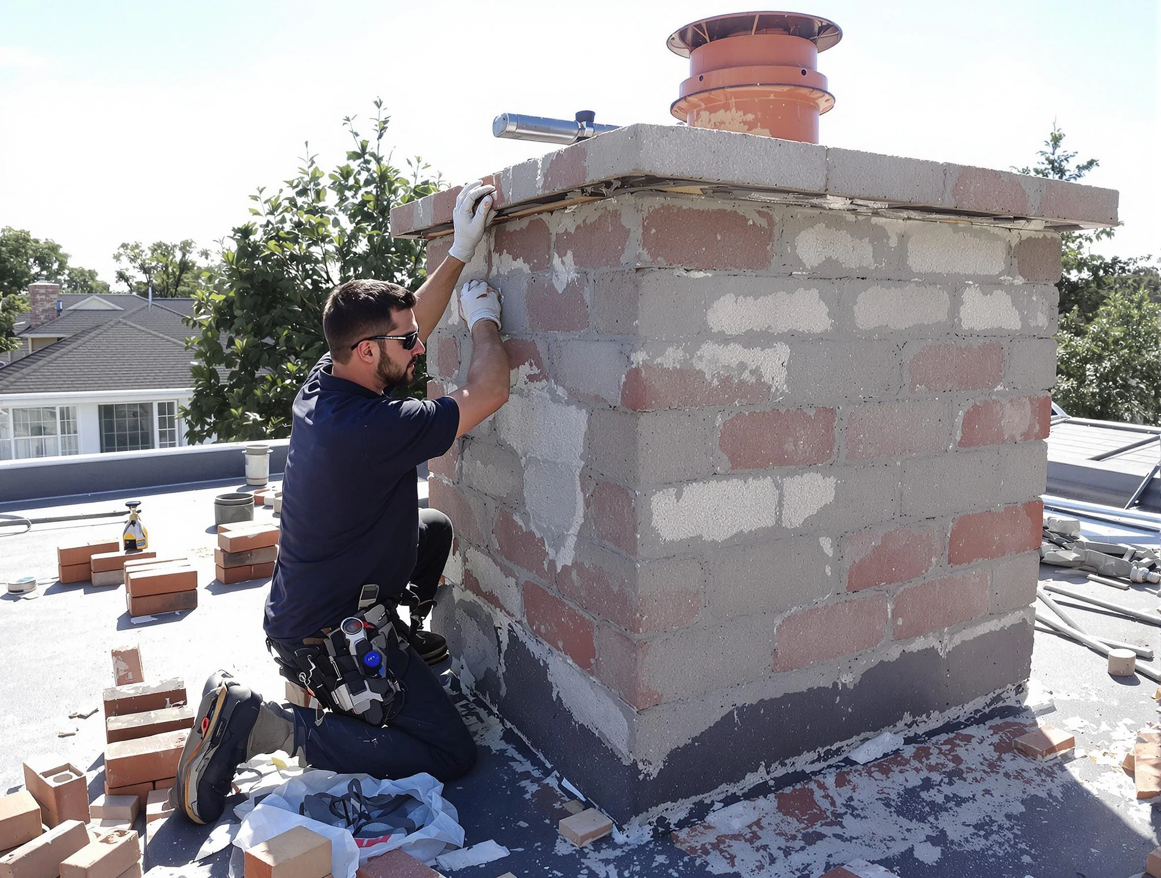 Advanced chimney repair process by Lovejoy Chimney Sweep in Lovejoy, GA