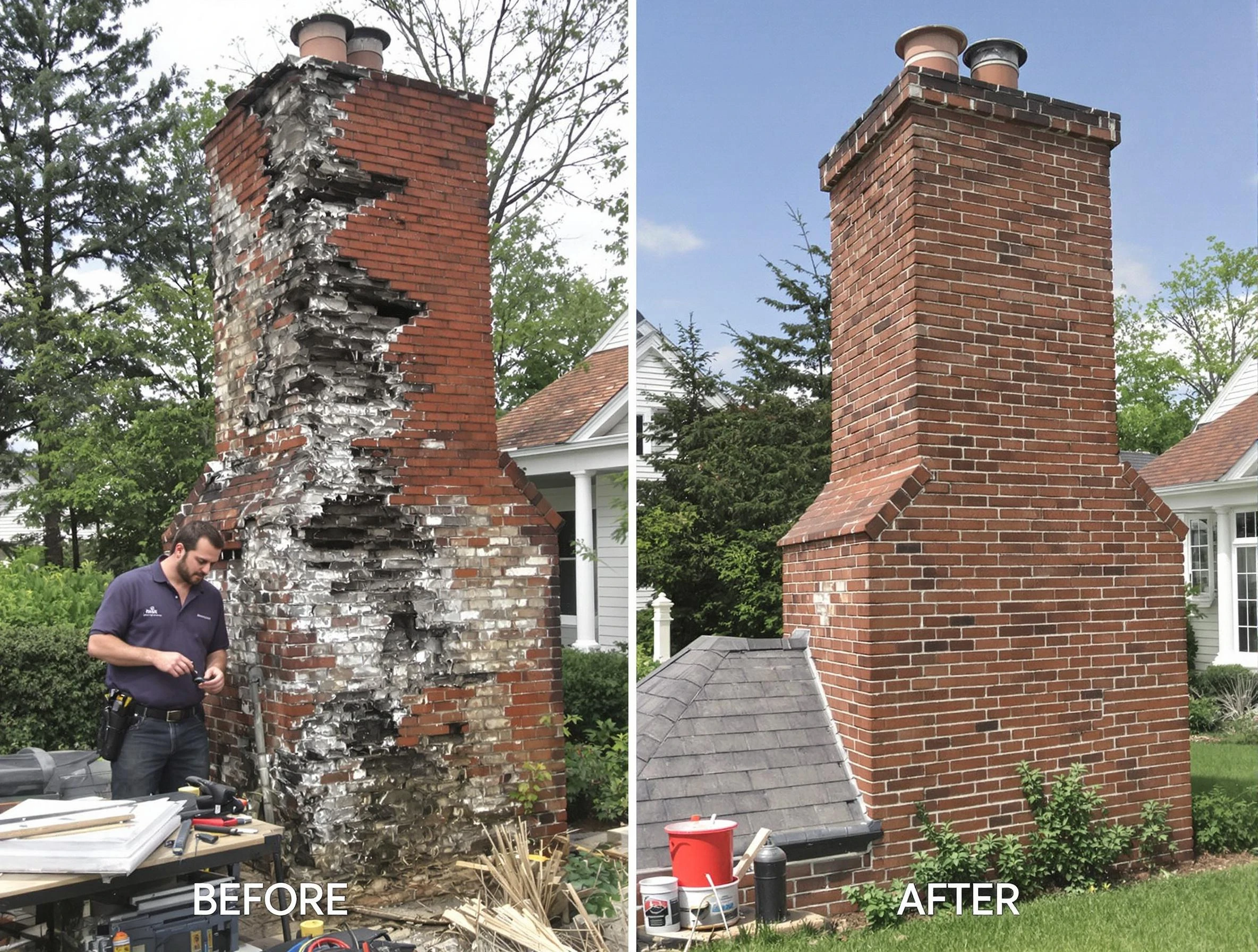 Lovejoy Chimney Sweep performing a full chimney restoration in Lovejoy, GA